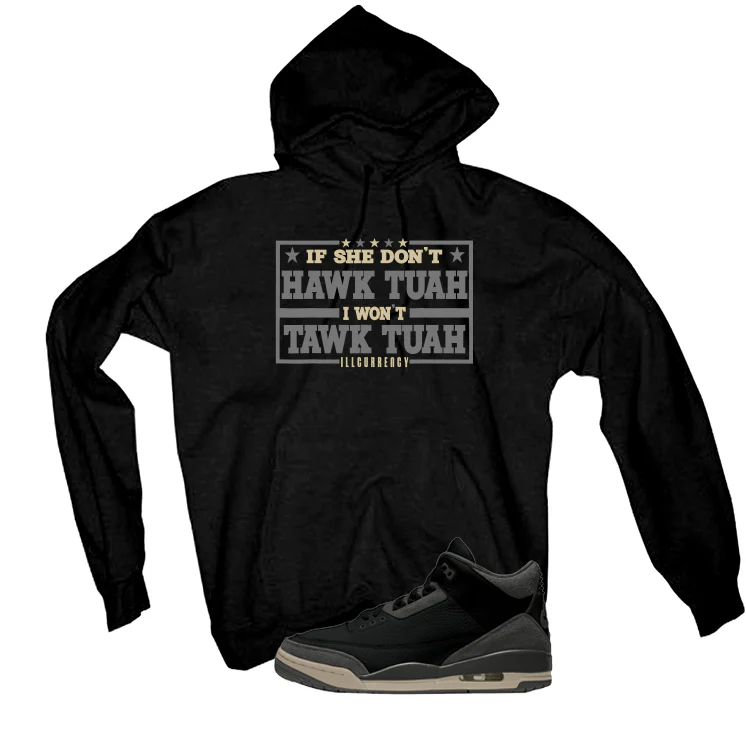 A Ma Maniere x Air Jordan 3 Black Black T-Shirt (Hawk Tuah)| illcurrency - Image 3