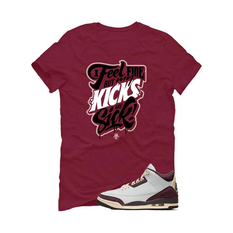 A Ma Maniere x Air Jordan 3 Burgundy Crush Maroon T-Shirt (Kicks Are Sick)| illcurrency - Image 2