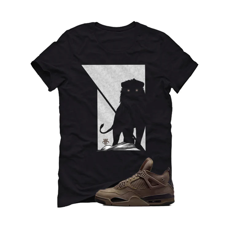 A Ma Maniere x Air Jordan 4 Dark Mocha Matching T-Shirt, Sweatshirts & Hoodies Black T-Shirt (Lion)| illcurrency - Image 2