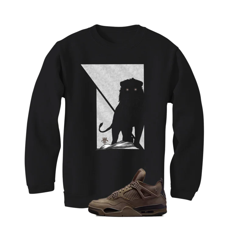 A Ma Maniere x Air Jordan 4 Dark Mocha Matching T-Shirt, Sweatshirts & Hoodies Black T-Shirt (Lion)| illcurrency - Image 4