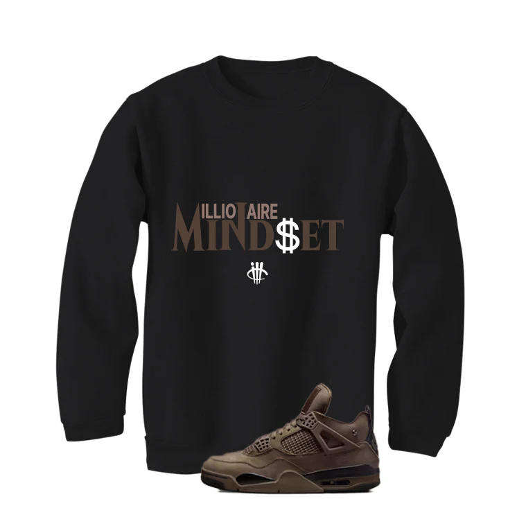 A Ma Maniere x Air Jordan 4 Dark Mocha Matching T-Shirt, Sweatshirts & Hoodies Black T-Shirt (Millionaire Mindset)| illcurrency - Image 4
