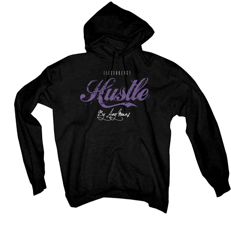 A Ma Maniere x Air Jordan 4 SP "Violet Ore" Black T-Shirt (Hustle By Any Means) - Image 3