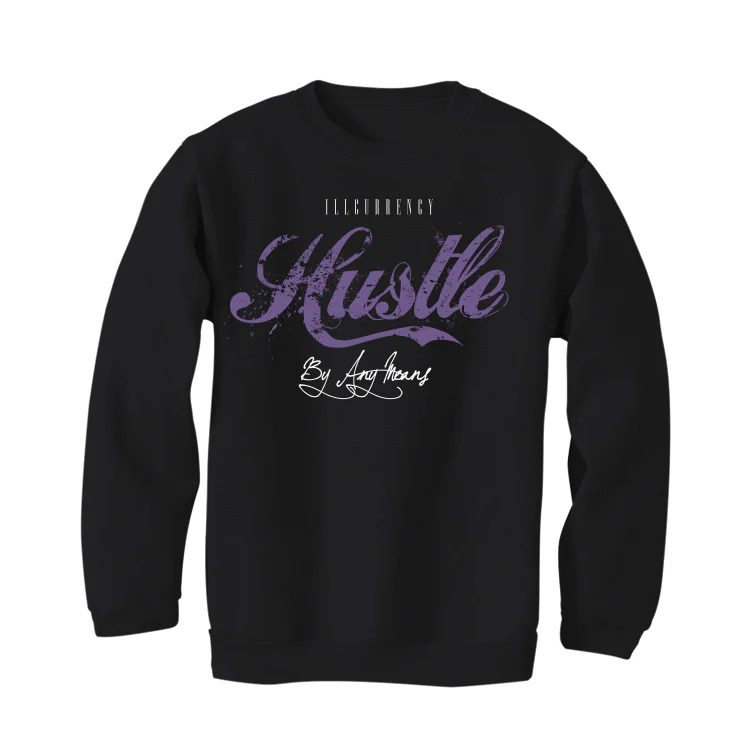A Ma Maniere x Air Jordan 4 SP "Violet Ore" Black T-Shirt (Hustle By Any Means) - Image 4