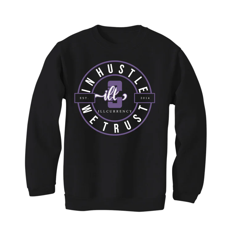A Ma Maniere x Air Jordan 4 SP "Violet Ore" Black T-Shirt (In Hustle We Trust) - Image 4