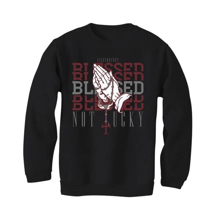 A Ma Maniére x Air Jordan 5 “Black” | illcurrency Black T-Shirt (Blessed not lucky) - Image 4