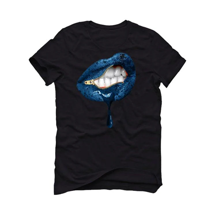 Adidas Yeezy Boost 350 V2 “Dazzling Blue” Black T-Shirt (LIPS UNSEALED) - Image 2