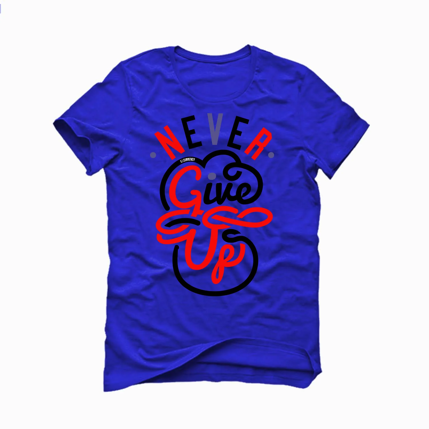 Adidas Yeezy Boost 700 "hi-res blue" Royal Blue T-Shirt (Never give up) - Image 2