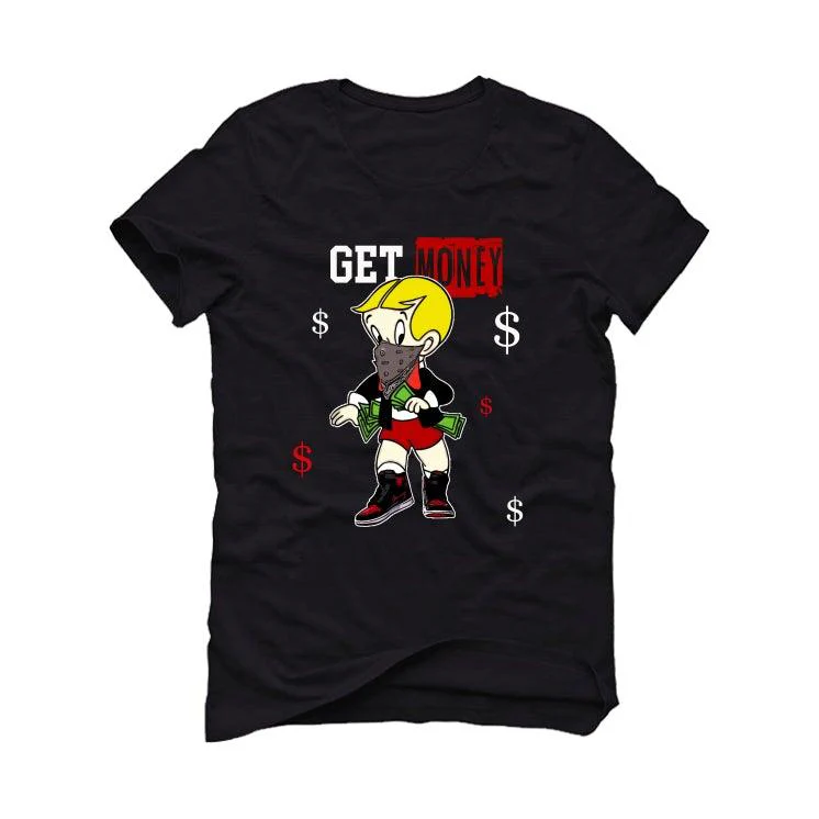 Air Jordan 1 “Bred Patent” Black T-Shirt (Get Money) - Image 2