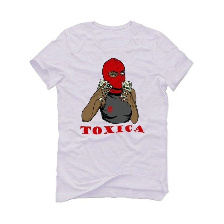 Air Jordan 1 “Bred Patent” White T-Shirt (toxica) - Image 2
