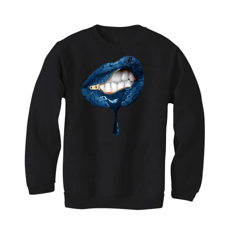 Air Jordan 1 “Dark Marina Blue” Black T-Shirt (LIPS UNSEALED) - Image 4