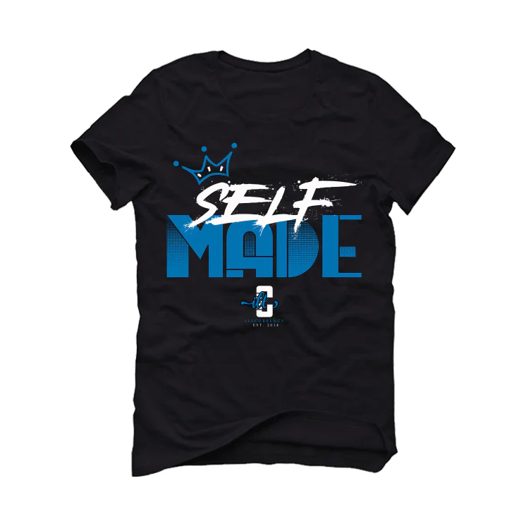 Air Jordan 1 “Dark Marina Blue” Black T-Shirt (Self Made) - Image 2