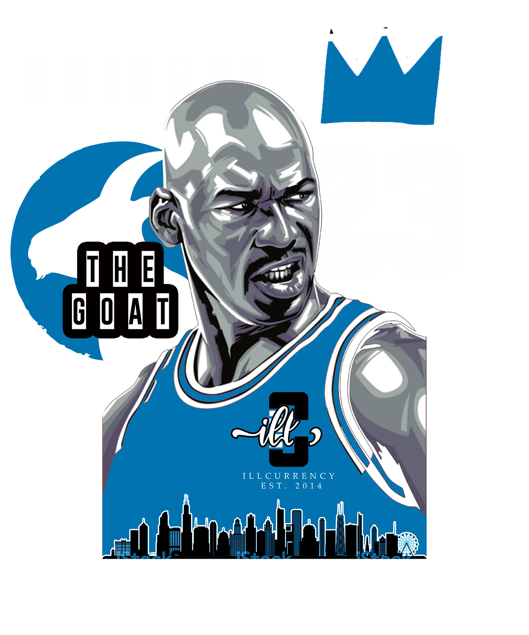 Air Jordan 1 “Dark Marina Blue” Black T-Shirt (The Goat)