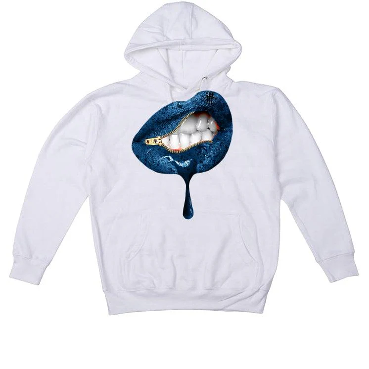 Air Jordan 1 “Dark Marina Blue” White T-Shirt (LIPS UNSEALED) - Image 3
