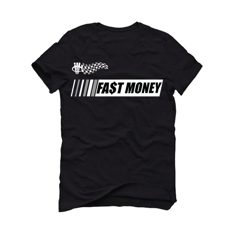 Air Jordan 1 Retro High '85 OG 'Black White' - Black T-Shirt (Fast Money) - Image 2