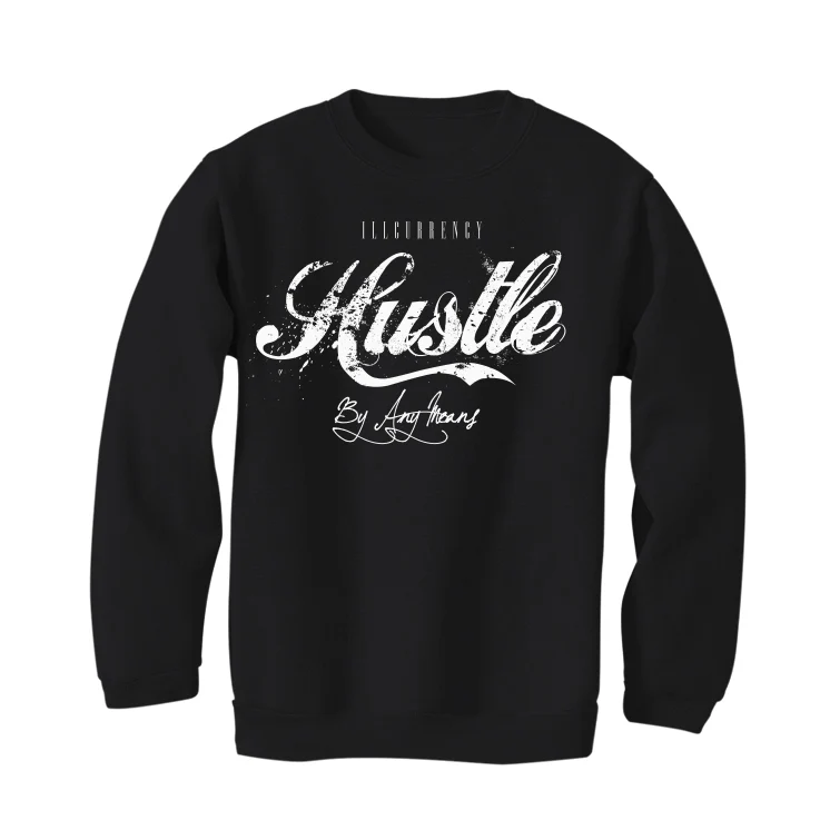 Air Jordan 1 High 85 Black White - Black T-Shirt (Hustle By Any Means) - Image 4