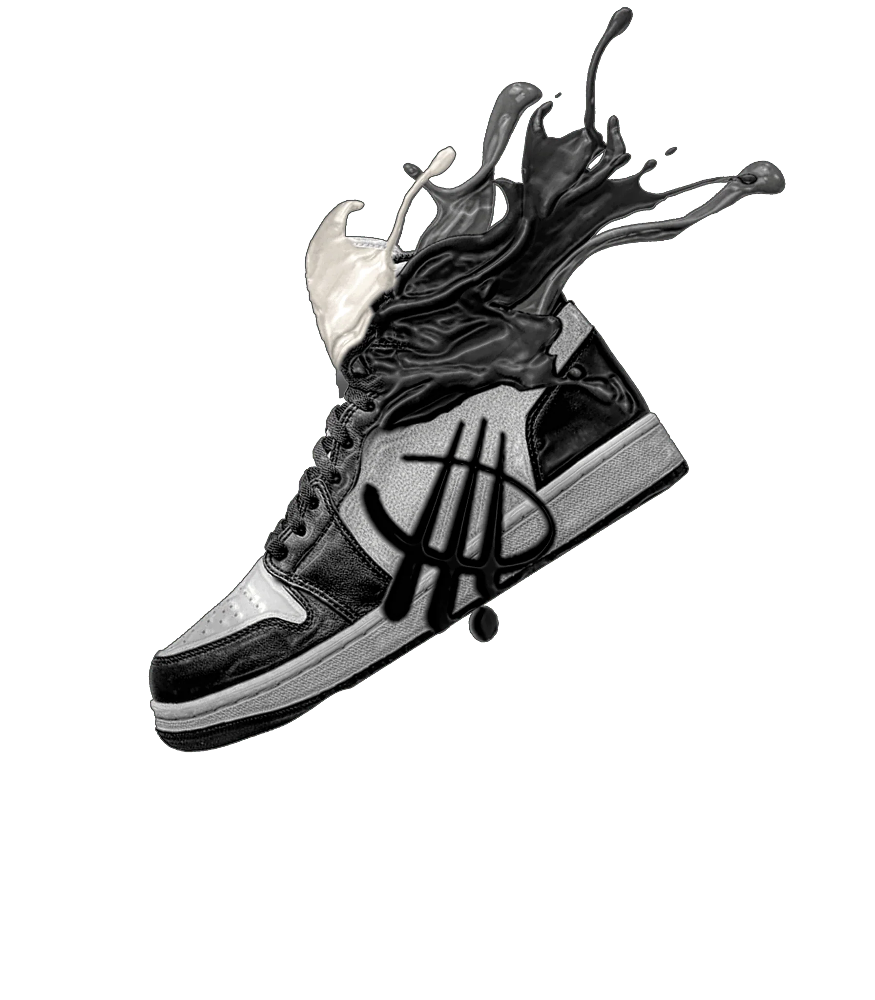 Air Jordan 1 High 85 Black White - White T-Shirt (SPLASH)