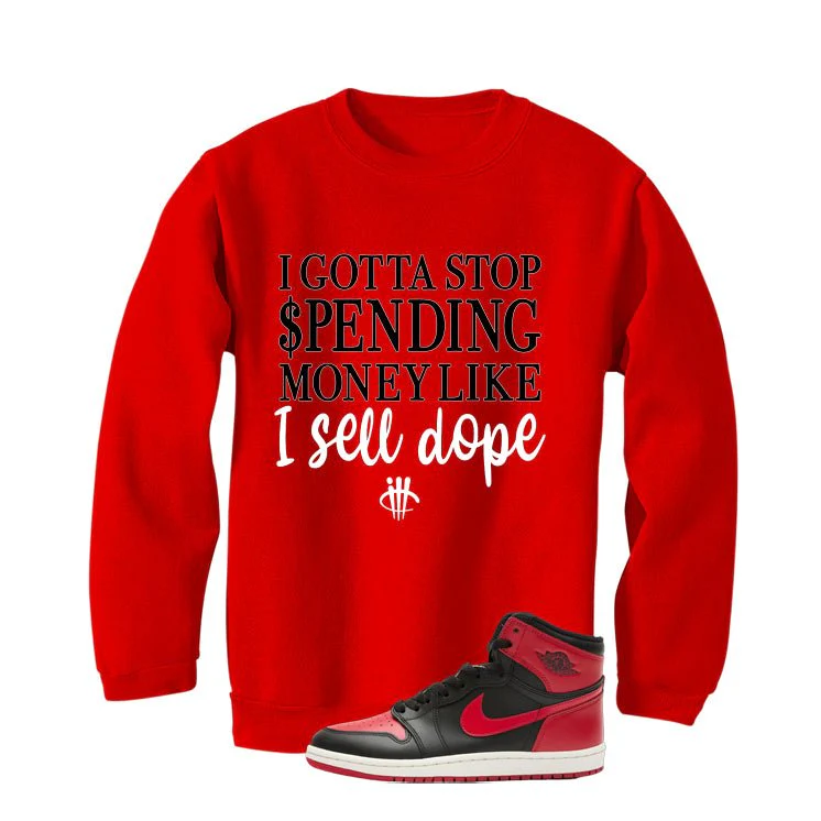 Air Jordan 1 High ’85 Bred Red T-Shirt (Gotta Stop Spending Money)| illcurrency - Image 4