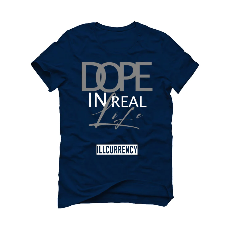 Air Jordan 1 High ‘85 “Georgetown” Navy Blue T-Shirt (DOPE) - Image 2