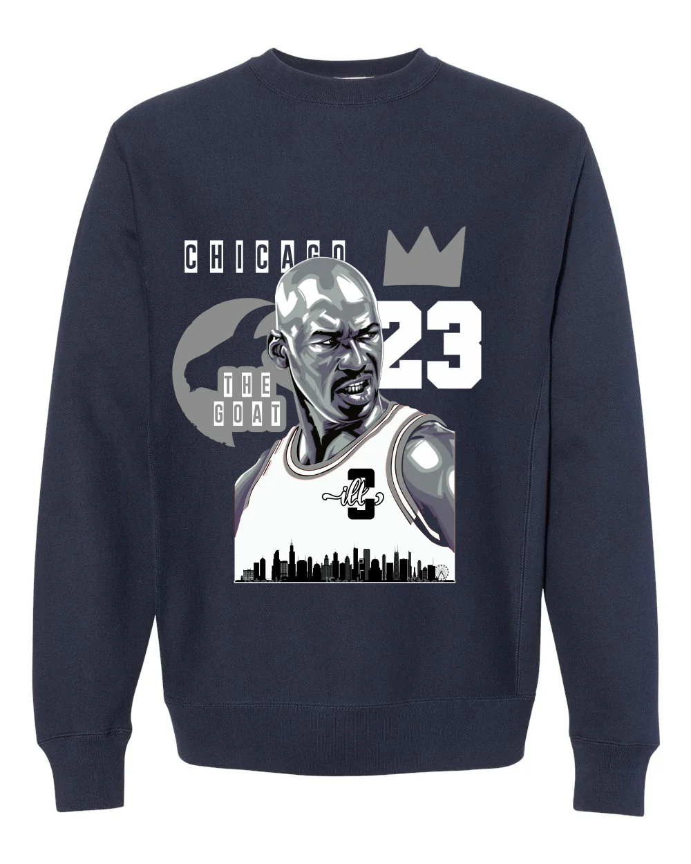 Air Jordan 1 High ‘85 “Georgetown” Navy Blue T-Shirt (The Goat) - Image 4