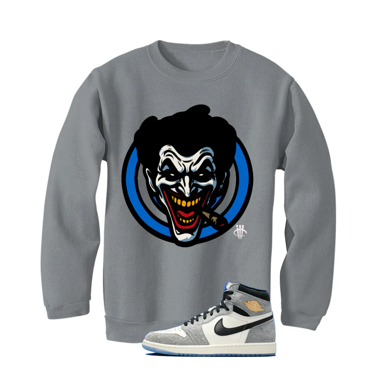 Air Jordan 1 High OG All-Star Matching T-Shirt, Sweatshirts & Hoodies Grey T-Shirt (Joke The Joker)| illcurrency - Image 4