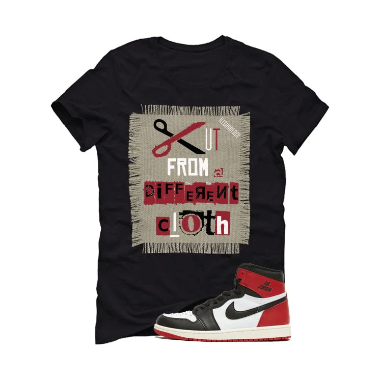 Air Jordan 1 High OG Black Toe Reimagined Black T-Shirt (Cut from a different cloth)| illcurrency - Image 2