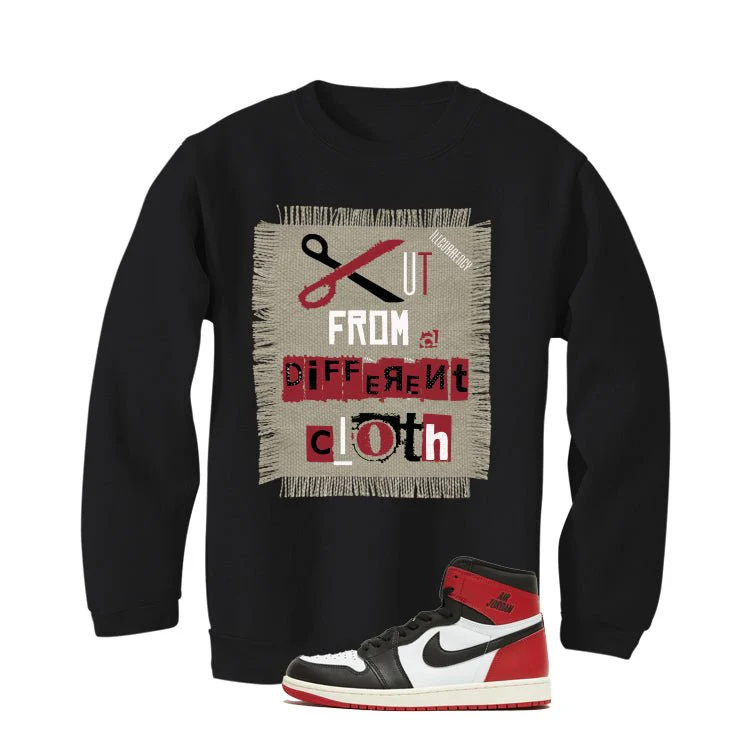 Air Jordan 1 High OG Black Toe Reimagined Black T-Shirt (Cut from a different cloth)| illcurrency - Image 4