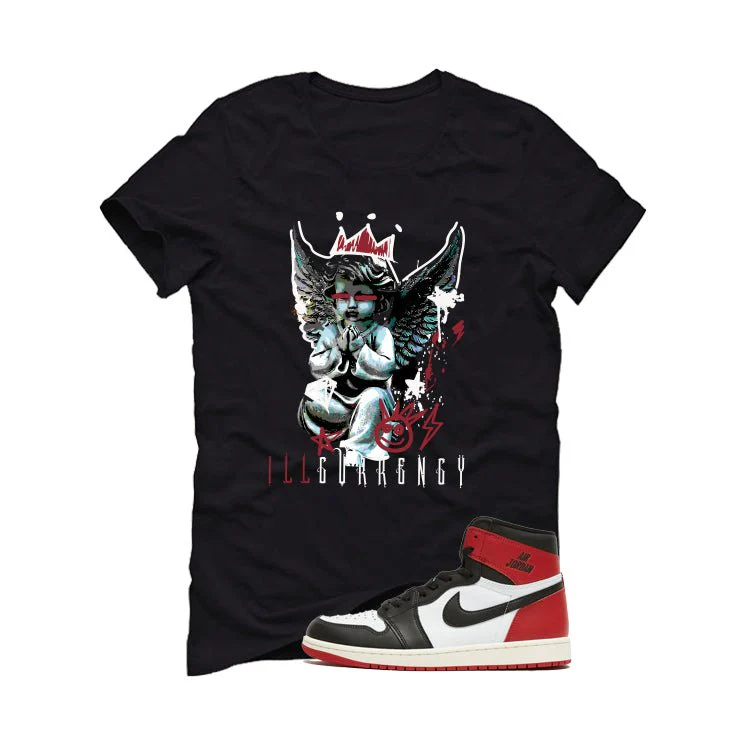 Air Jordan 1 High OG Black Toe Reimagined Black T-Shirt (Graffiti Angel)| illcurrency - Image 2