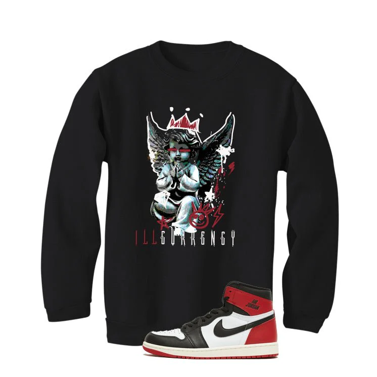 Air Jordan 1 High OG Black Toe Reimagined Black T-Shirt (Graffiti Angel)| illcurrency - Image 4