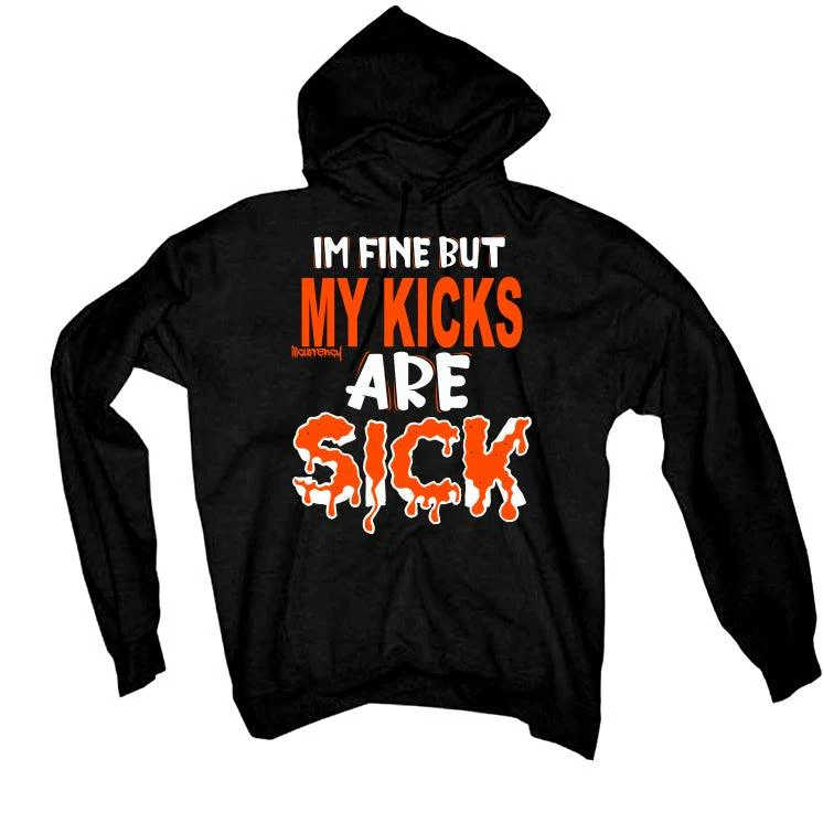 Air Jordan 1 High OG “Electro Orange” 2021 Black T-Shirt (Im fine but my kicks are sick) - Image 3