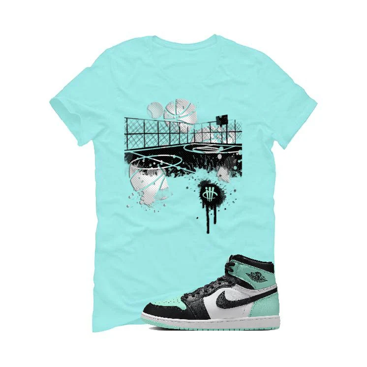 Air Jordan 1 High OG “Green Glow” | illcurrency Mint Green T-Shirt (B Court) - Image 2