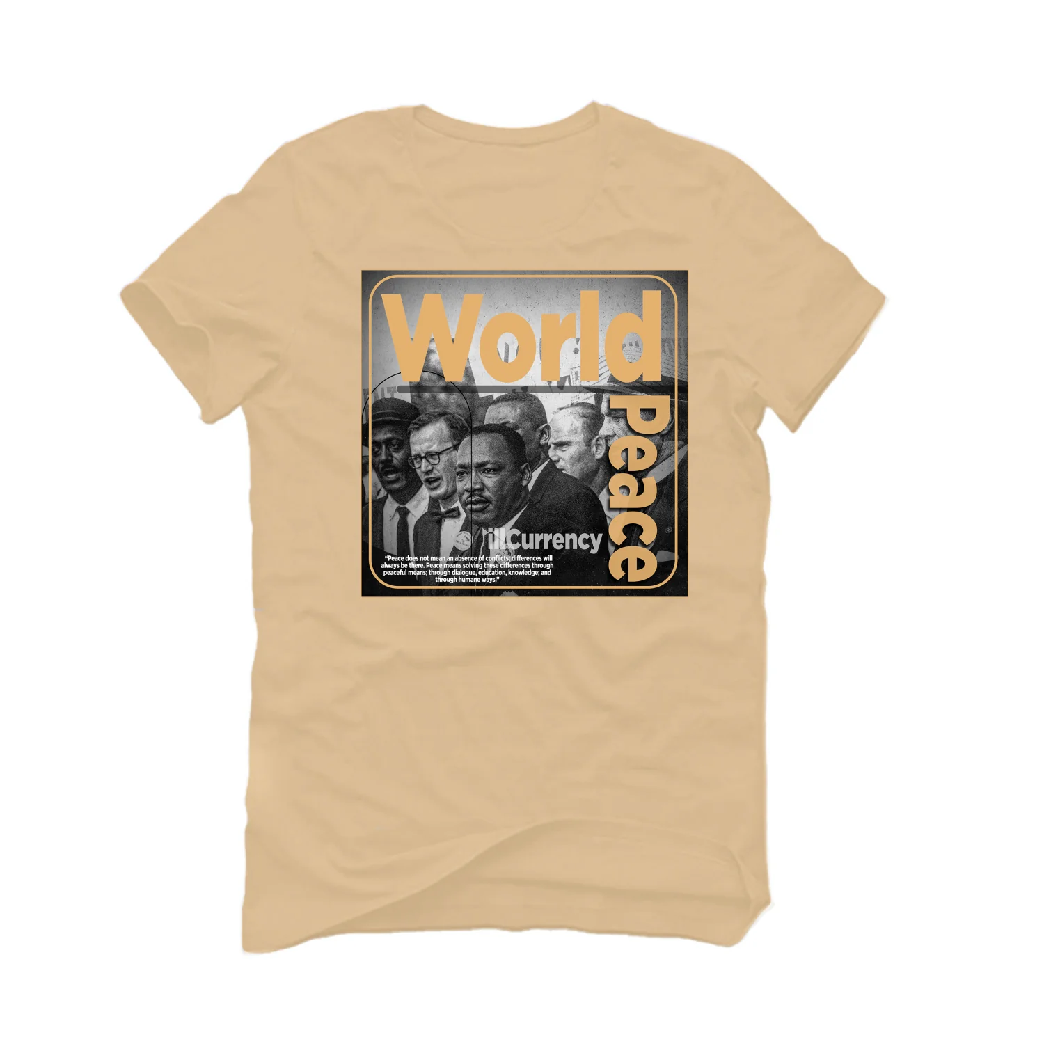 Air Jordan 1 High OG “Heirloom” Tan T-Shirt (WORLD PEACE) - Image 2