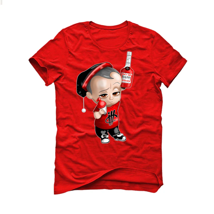 Air Jordan 1 High OG “Lost & Found” Red T-Shirt (Henny Baby) - Image 2