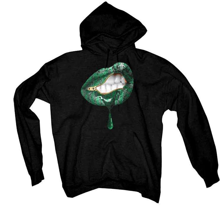 Air Jordan 1 High OG “Lucky Green” | illcurrency Black T-Shirt (LIPS UNSEALED) - Image 3