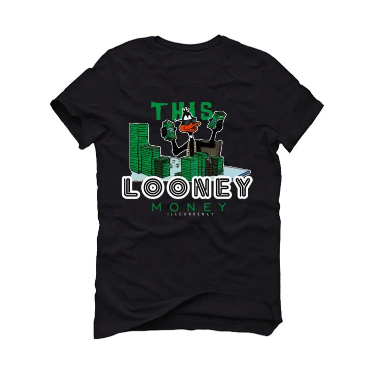 Air Jordan 1 High OG “Lucky Green” | illcurrency Black T-Shirt (Looney Money) - Image 2