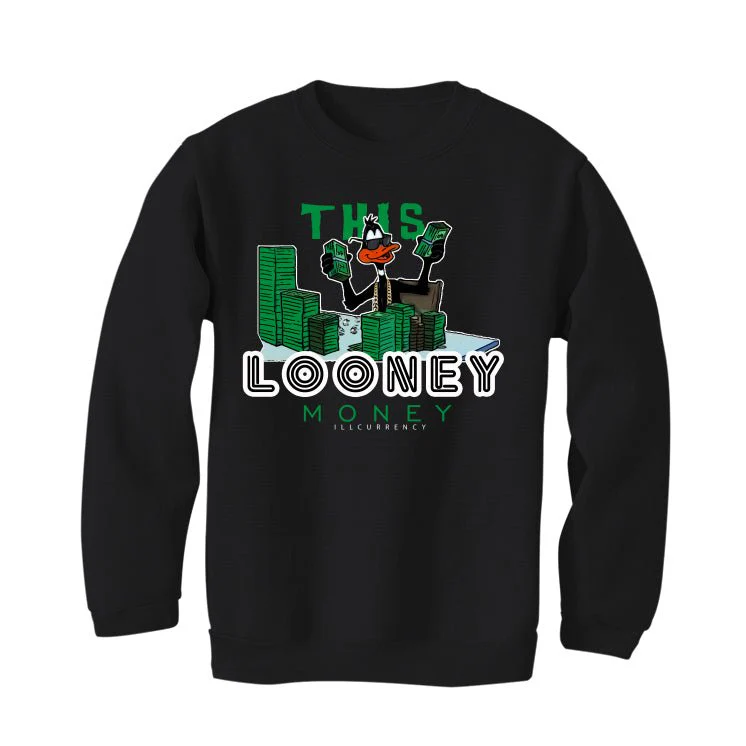 Air Jordan 1 High OG “Lucky Green” | illcurrency Black T-Shirt (Looney Money) - Image 4