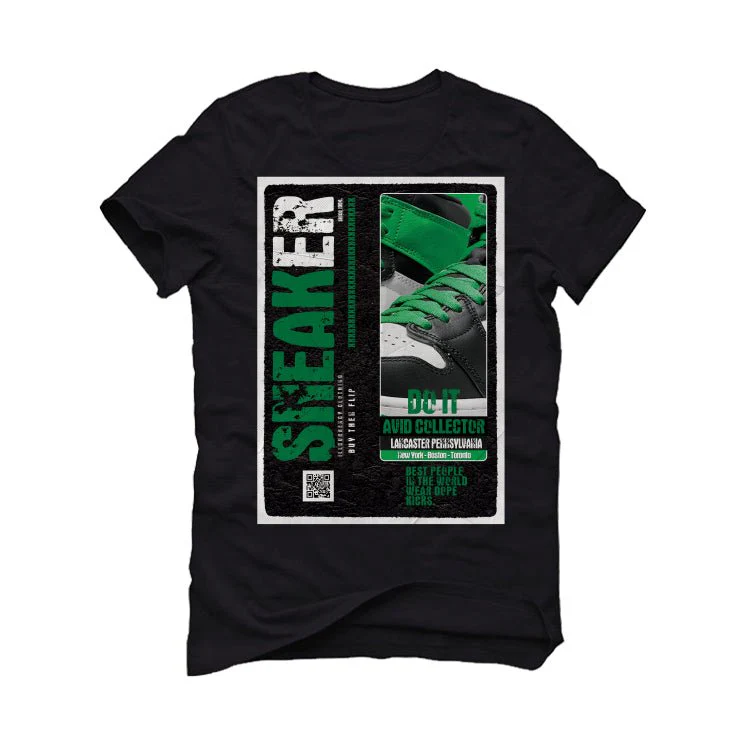 Air Jordan 1 High OG “Lucky Green” | illcurrency Black T-Shirt (SNEAKER COLLECTOR) - Image 2
