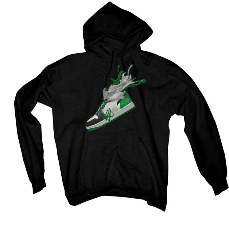 Air Jordan 1 High OG “Lucky Green” | illcurrency Black T-Shirt (SPLASH) - Image 3