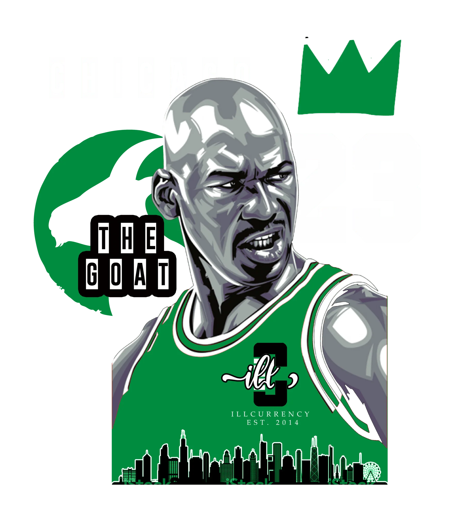 Air Jordan 1 High OG “Lucky Green” | illcurrency Black T-Shirt (The Goat)
