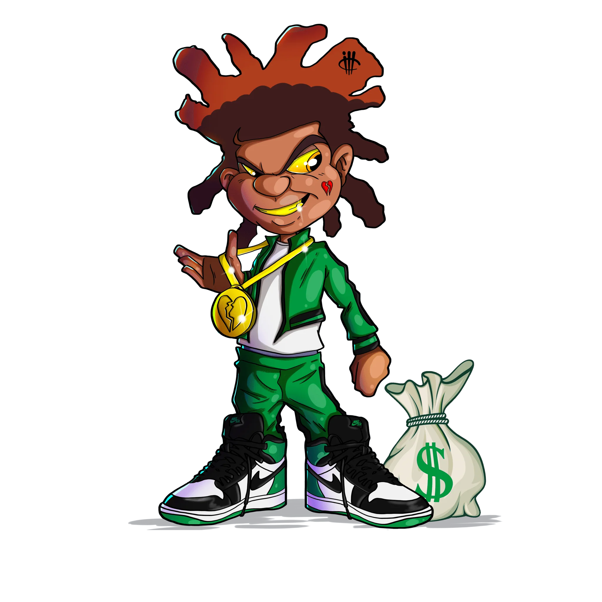 Air Jordan 1 High OG “Lucky Green” Pine Green T-Shirt (grimey)