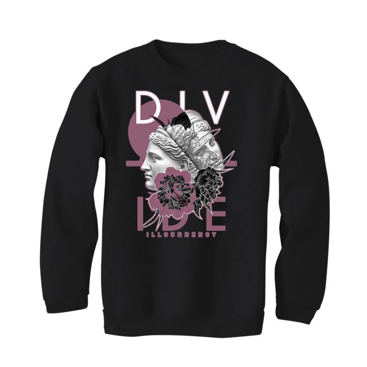 Air Jordan 1 High OG Mauve | ILLCURRENCY Black T-Shirt (Divide) - Image 4