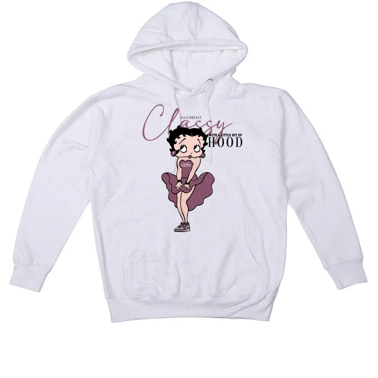 Air Jordan 1 High OG Mauve | ILLCURRENCY White T-Shirt (Classy Betty) - Image 3