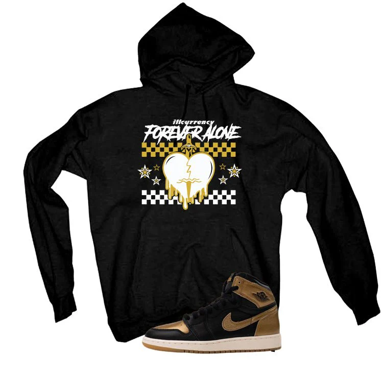 Air Jordan 1 High OG Metallic Gold Black T-Shirt (Forever Alone)| illcurrency - Image 3