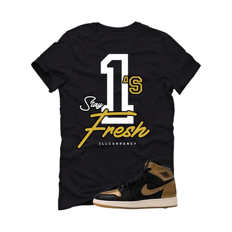 Air Jordan 1 High OG Metallic Gold Black T-Shirt (Stay Fresh)| illcurrency - Image 2