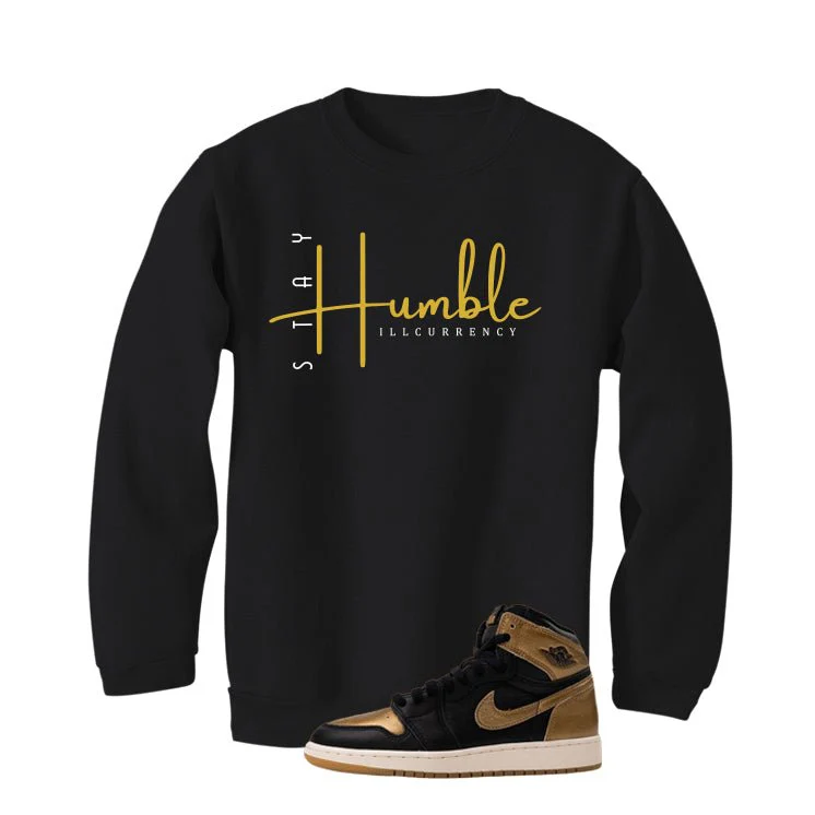 Air Jordan 1 High OG Metallic Gold Black T-Shirt (Stay Humble)| illcurrency - Image 4