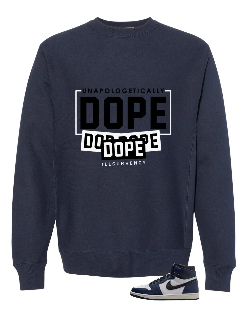 Air Jordan 1 High OG Midnight Navy Navy Blue T-Shirt (DOPE)| illcurrency - Image 4