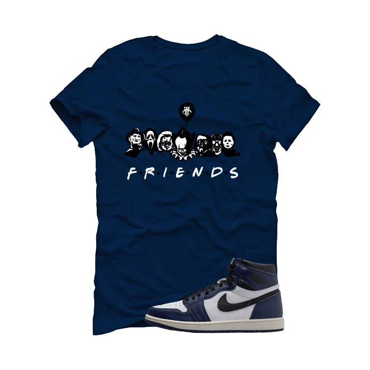 Air Jordan 1 High OG Midnight Navy Navy Blue T-Shirt (Friends)| illcurrency - Image 2
