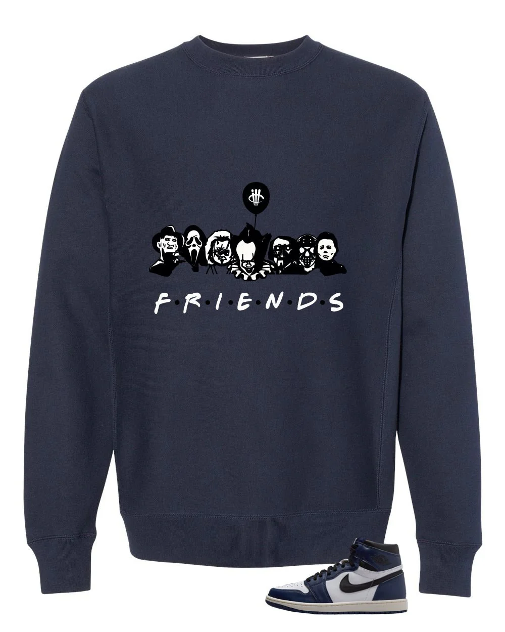 Air Jordan 1 High OG Midnight Navy Navy Blue T-Shirt (Friends)| illcurrency - Image 4