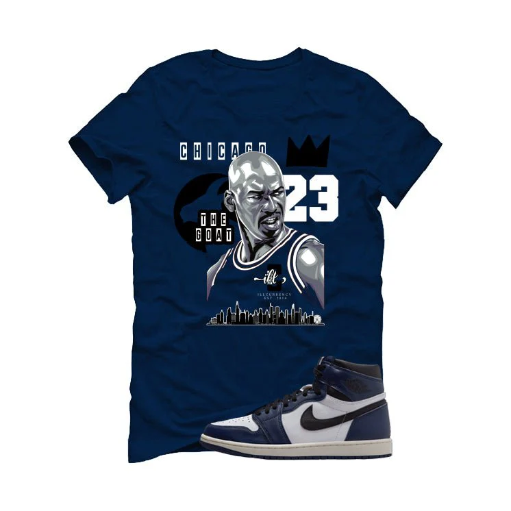 Air Jordan 1 High OG Midnight Navy Navy Blue T-Shirt (GOAT 23)| illcurrency - Image 2