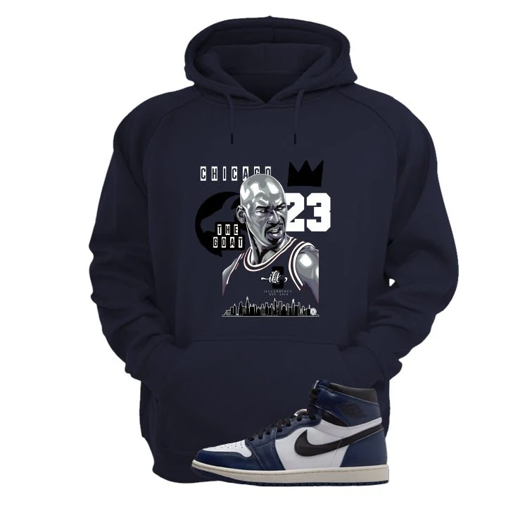 Air Jordan 1 High OG Midnight Navy Navy Blue T-Shirt (GOAT 23)| illcurrency - Image 3