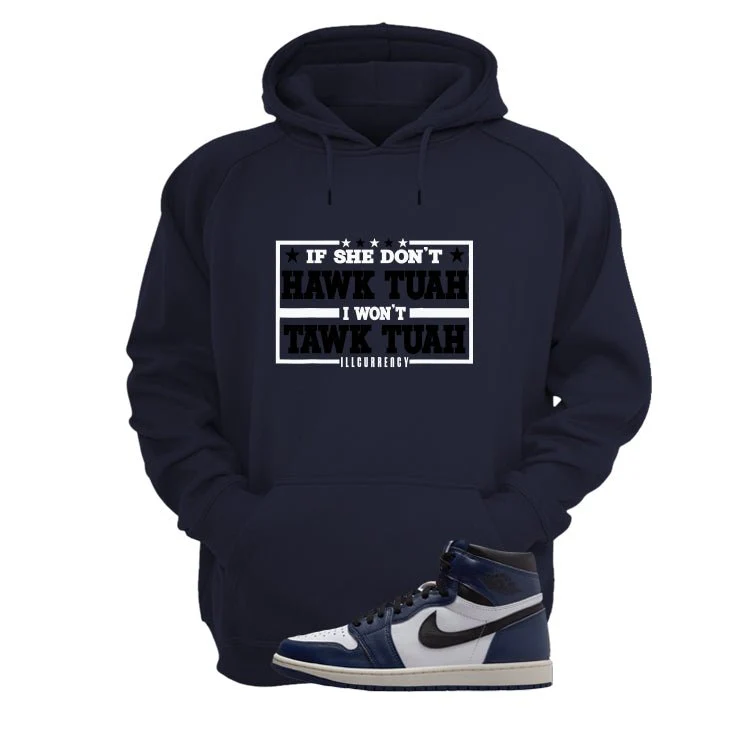 Air Jordan 1 High OG Midnight Navy Navy Blue T-Shirt (Hawk Tuah)| illcurrency - Image 3